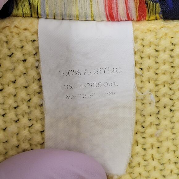 Vintage 80s MOD Ringer Sweater Women 2XS/XS 17x18 Cropped Yellow - Picture 6 of 12